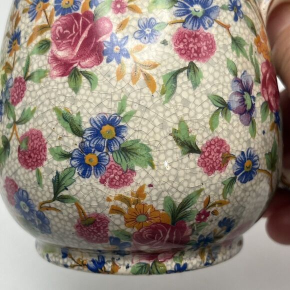 Vintage Royal Winton Teapot England Grimwades Old Cottage Chintz Pre 1960 1 Cup - Picture 14 of 16